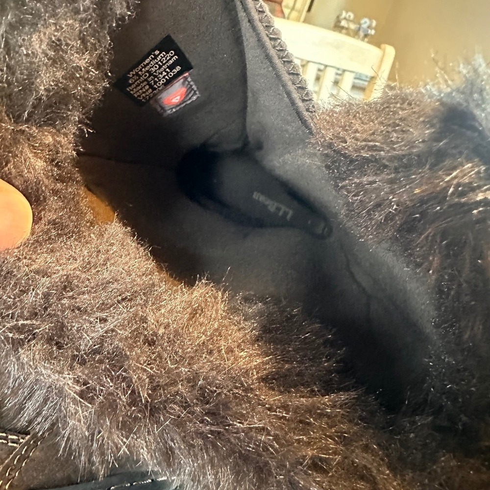 LL Bean Nordic Tek  Waterproof‎ Brown Leather Faux Fur Winter Boots Womens  6.5M - Picture 15 of 16